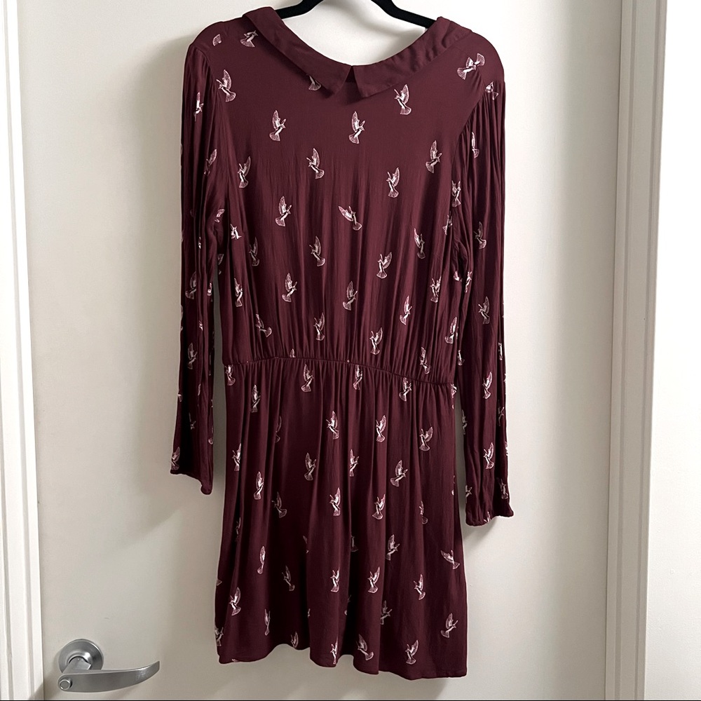 Long sleeve dress with bird design